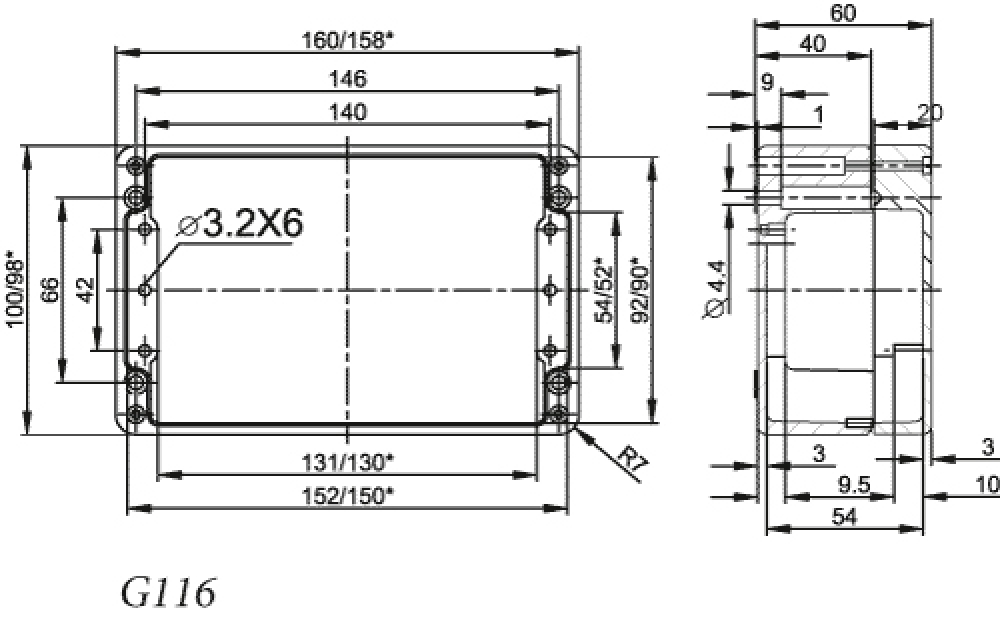 Gehäuse Alu G116 IP65 hohe Schirmdämpfung 160x100x60mm