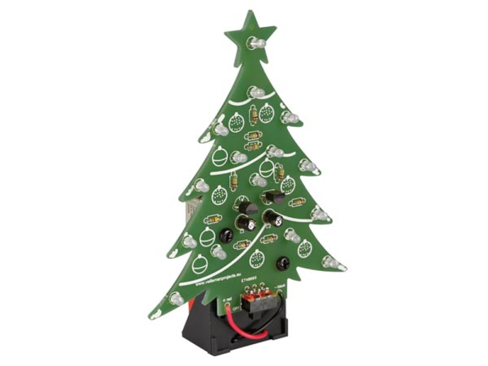 Velleman Elektronik Bausatz MK100B LED Weihnachtsbaum mit 15 blauen 3mm LEDs 9V Velleman MK100B VMK100B