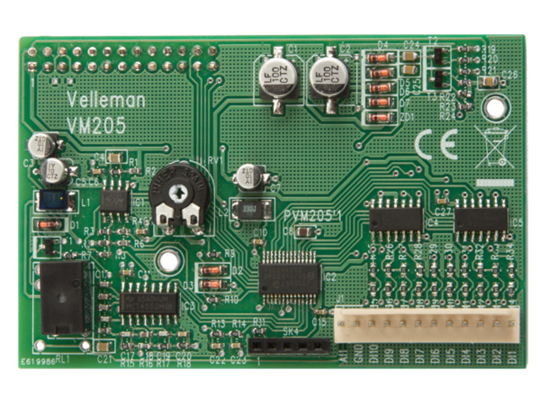 Oszilloscope & Logic Analyse Shield für Raspberry Pi VM205 Velleman WHADDA WPSH206