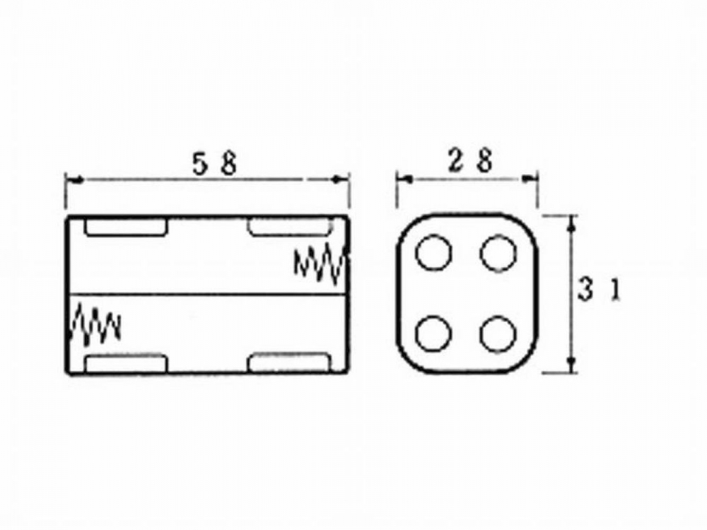 Batteriehalter Akku Halterung für 4 x Mignonzelle AA BH343B BH AA 4xD (2/2)