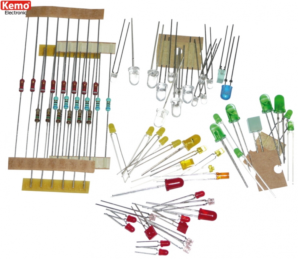 LED Kreativ Set ca 50 Leds und 20 Widerstände S093 Kemo