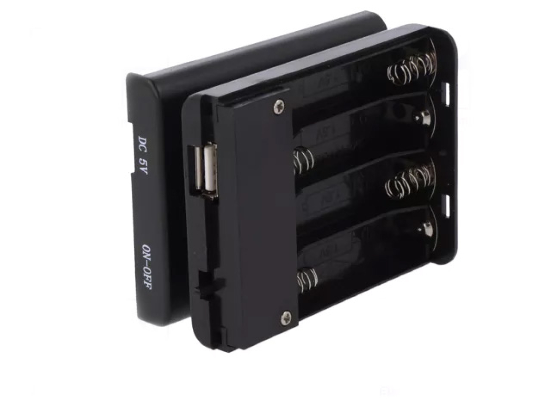 Batteriehalter 4x Mignon AA inkl Schalter und USB Anschluss BH341USB