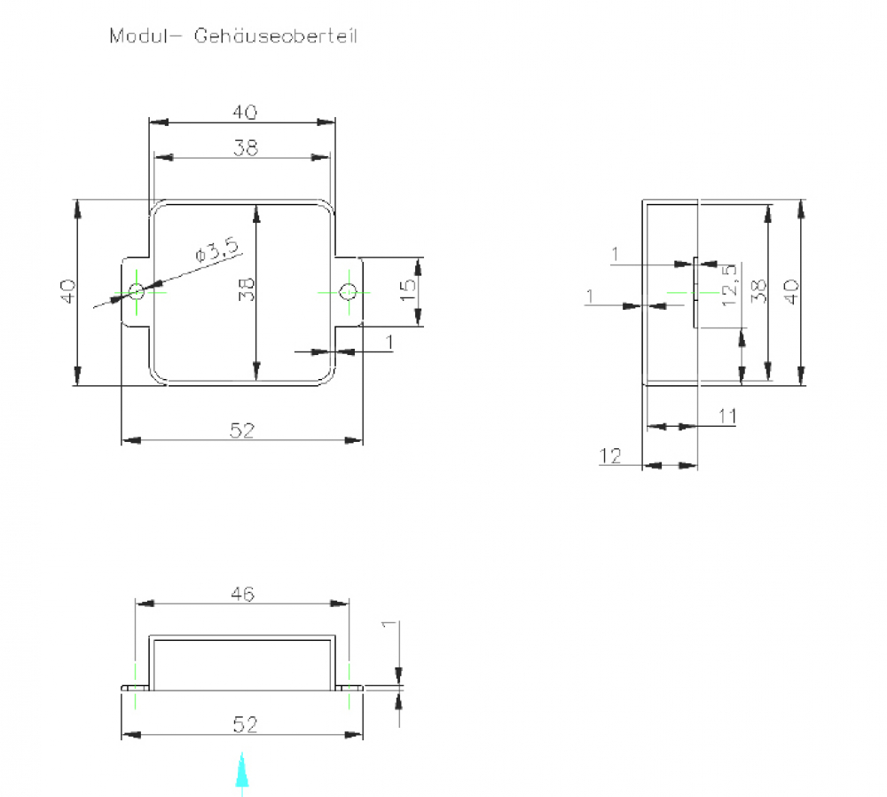 Kunststoff Gehäuse G059 40 x 40 x 13 mm Vergussgehäuse Kemo