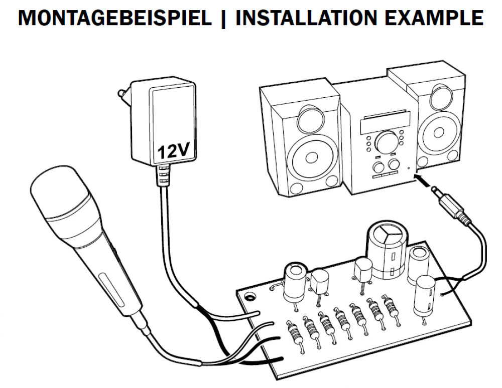 Vorverstärker - Super Breitband ca.10Hz - 150kHz 12V - 30V B073 Kemo Bausatz