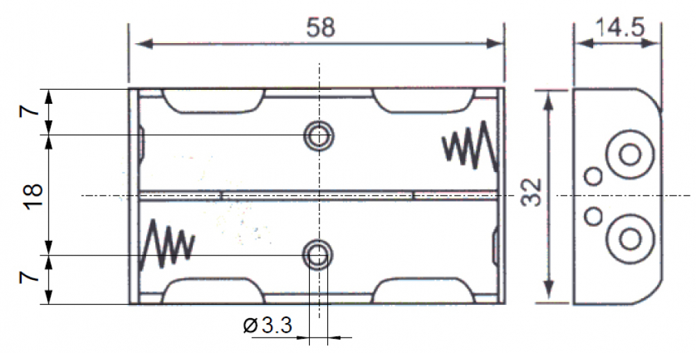 Batteriehalter mit Lötanschluss 2x AA Mignon Akku BH AA 2xL (2)