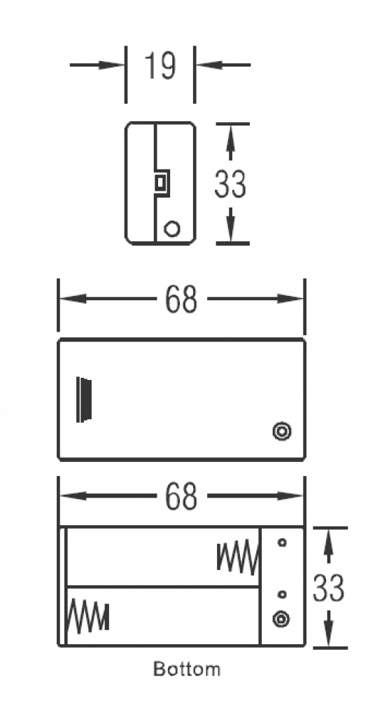 Batterie Halter für 2 x Mignon AA mit Deckel, Schalter und Kabel