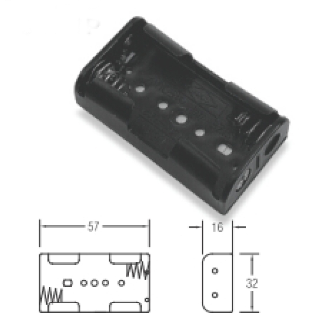 Batteriehalter mit Lötanschluss 2x AA Mignon Akku BH AA 2xL (2)