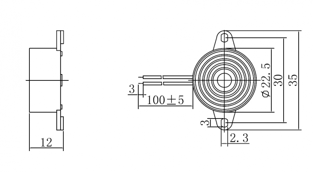 Piezo Summer 1,5V - 24V DC 85dB piezoelektrischer Signalgeber mit internen Generator