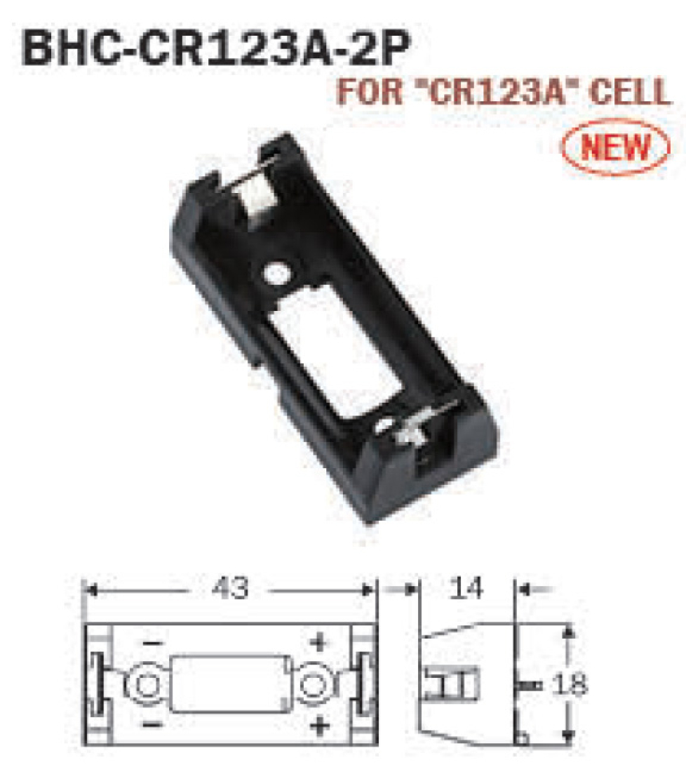 Batteriehalter 1x CR123A Printmontage