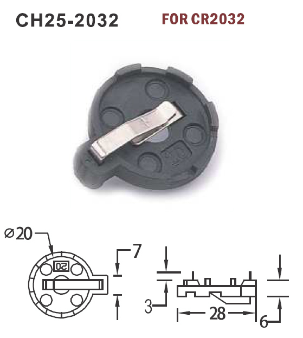 Batterie Halter für Knopfzellen bis max. 20mm