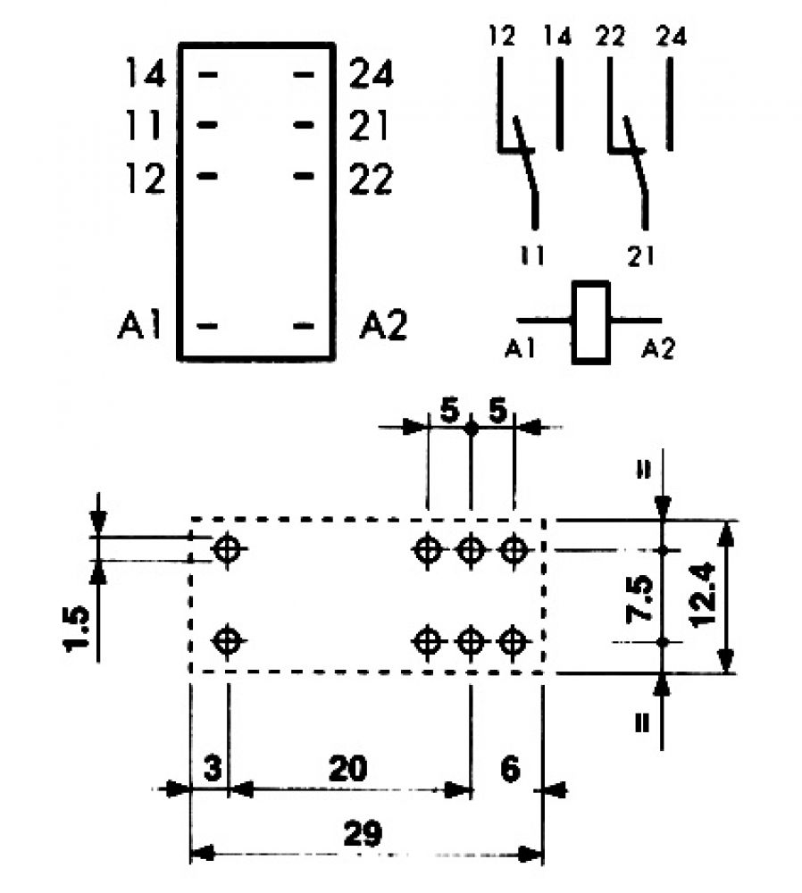 Finder Relais 12V = / 250V~ 8A Komplett mit Entstörglied Sockel