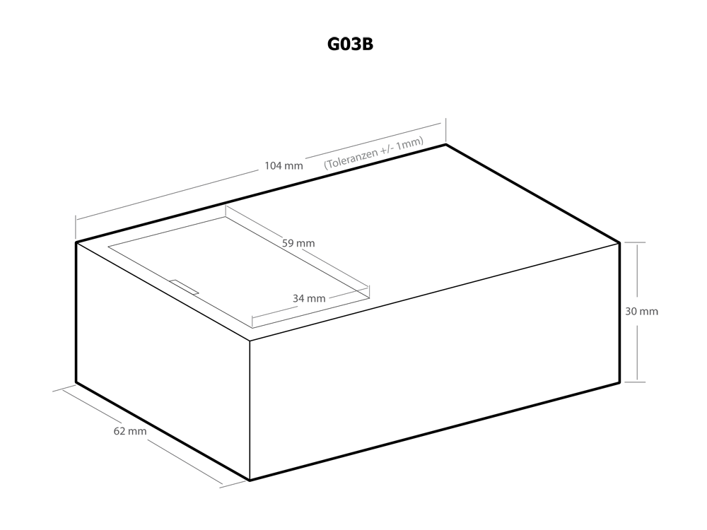 Kunststoff Gehäuse G03B mit Batteriefach schwarz 104 x 61 x 30 mm Kemo