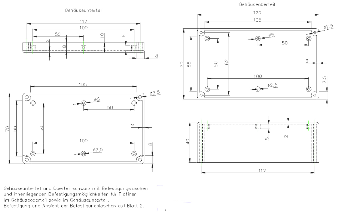 Gehäuse G086 120 x 70 x 50 mm Kemo