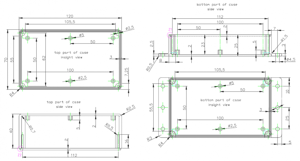 Kunststoffgehäuse Euro-Format ca. 122 x 72 x 66 mm G087 Kemo