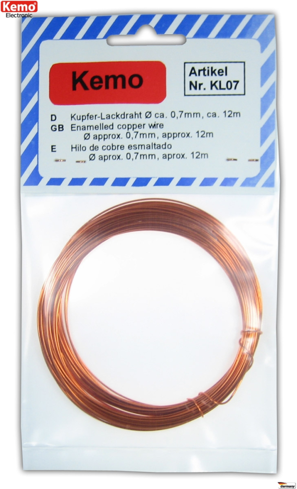 Kemo-Electronic KL007 (0,27 EUR pro 1m) Kupferlackdraht KL007 KKL007