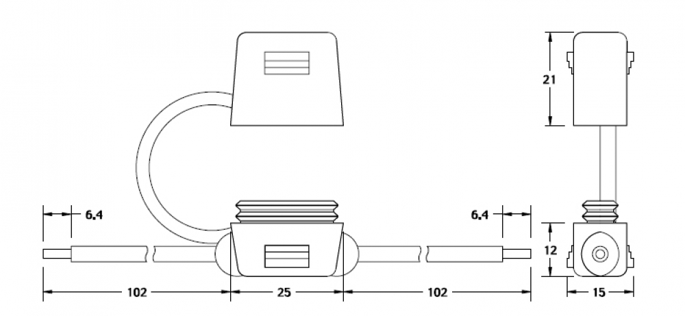 KFZ Flachstecksicherungshalter Sicherungshalter Halter max 20A für 19mm Flachstecksicherungen