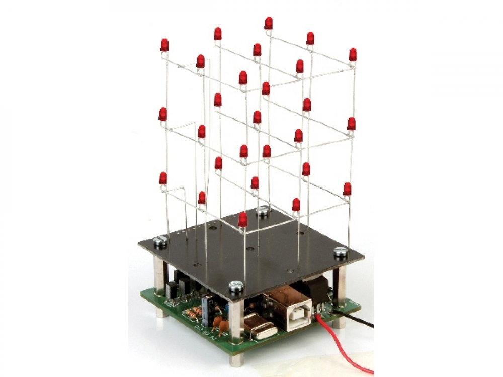 LED 3D Würfel programmierbar über USB MK193 mit verschiedenen Lichtefekte Velleman Bausatz WHADDA WSL193