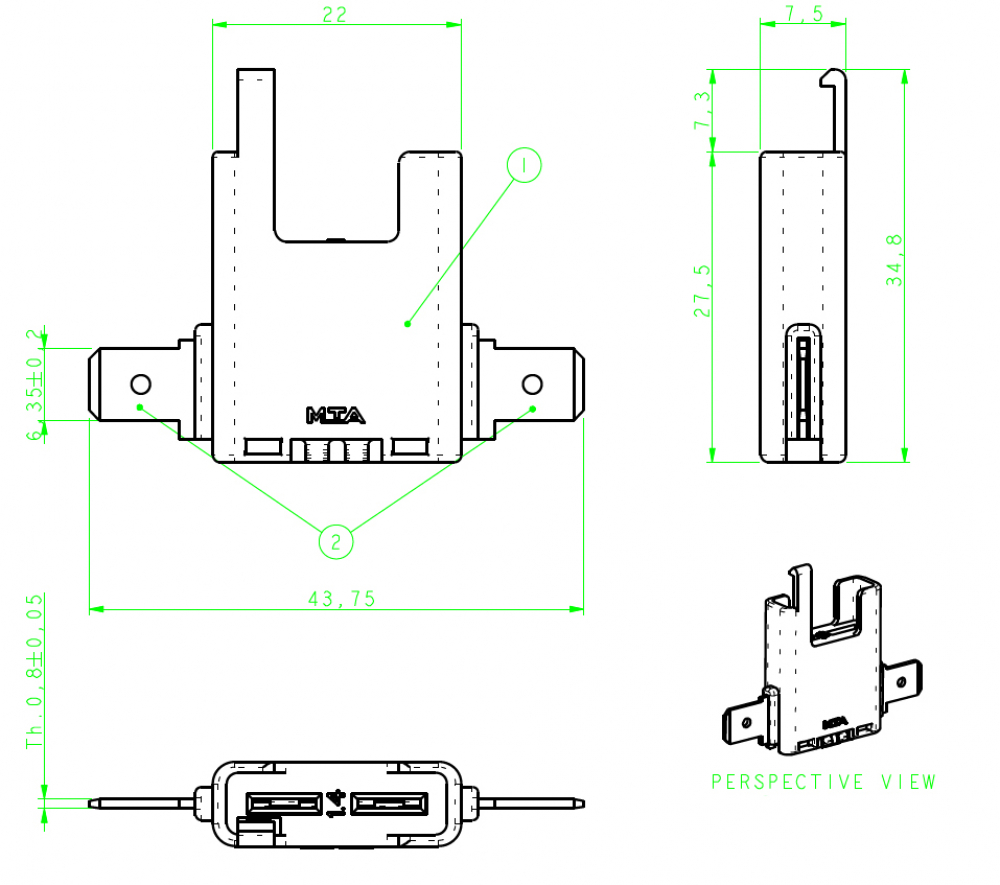 KFZ Flachstecksicherungshalter für 19mm Unival Flachstecksicherung max 20A MTA 100345