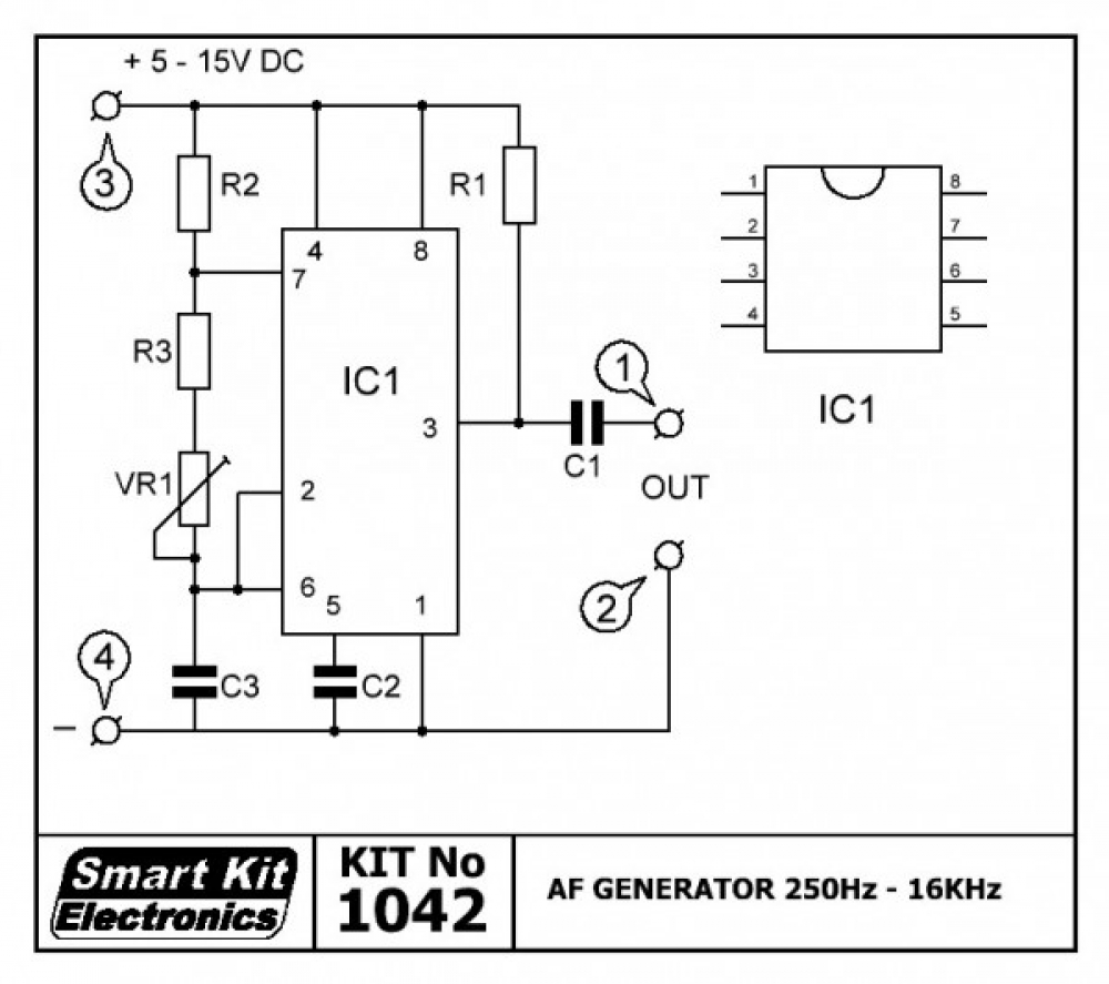 Tongenerator Signalgenerator 250Hz - 16kHz B1042 Bausatz SmartKit