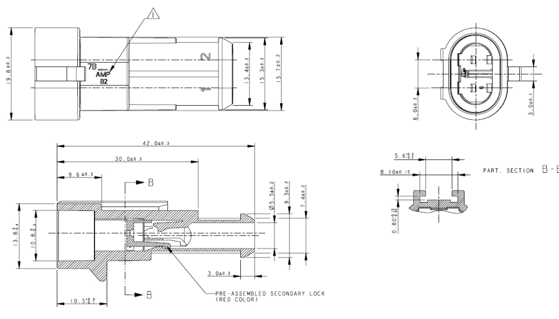 Superseal KFZ Steckverbinder Komplettset wasserdicht 2-polig 0,75-1,5mm²