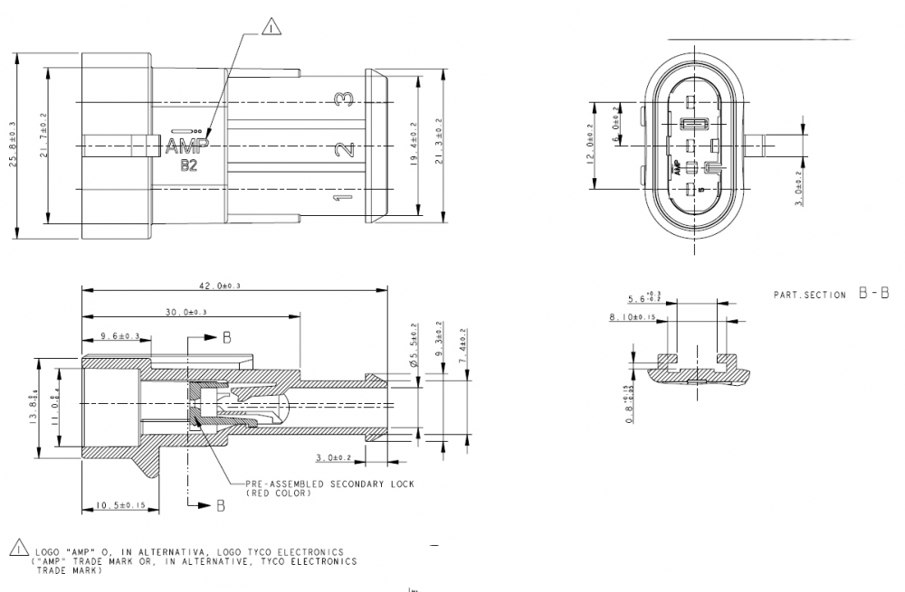 Superseal KFZ Steckverbinder Wasserdicht Komplettset 3-polig 0,75-1,5mm²