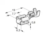 VS 320202/10 Flachsteckhülse 6,3mm rot mit Teilisolierung 10Stück EZ062C