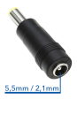 Adapter Stecker für Netzteile mit DC Hohlstecker 5,5 x 2,1mm auf Stecker 5,5 x 2,5mm